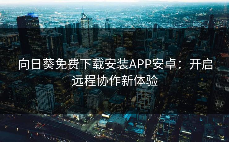 向日葵免费下载安装APP安卓：开启远程协作新体验
