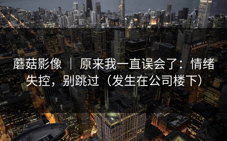 蘑菇影像 ｜ 原来我一直误会了：情绪失控，别跳过（发生在公司楼下）